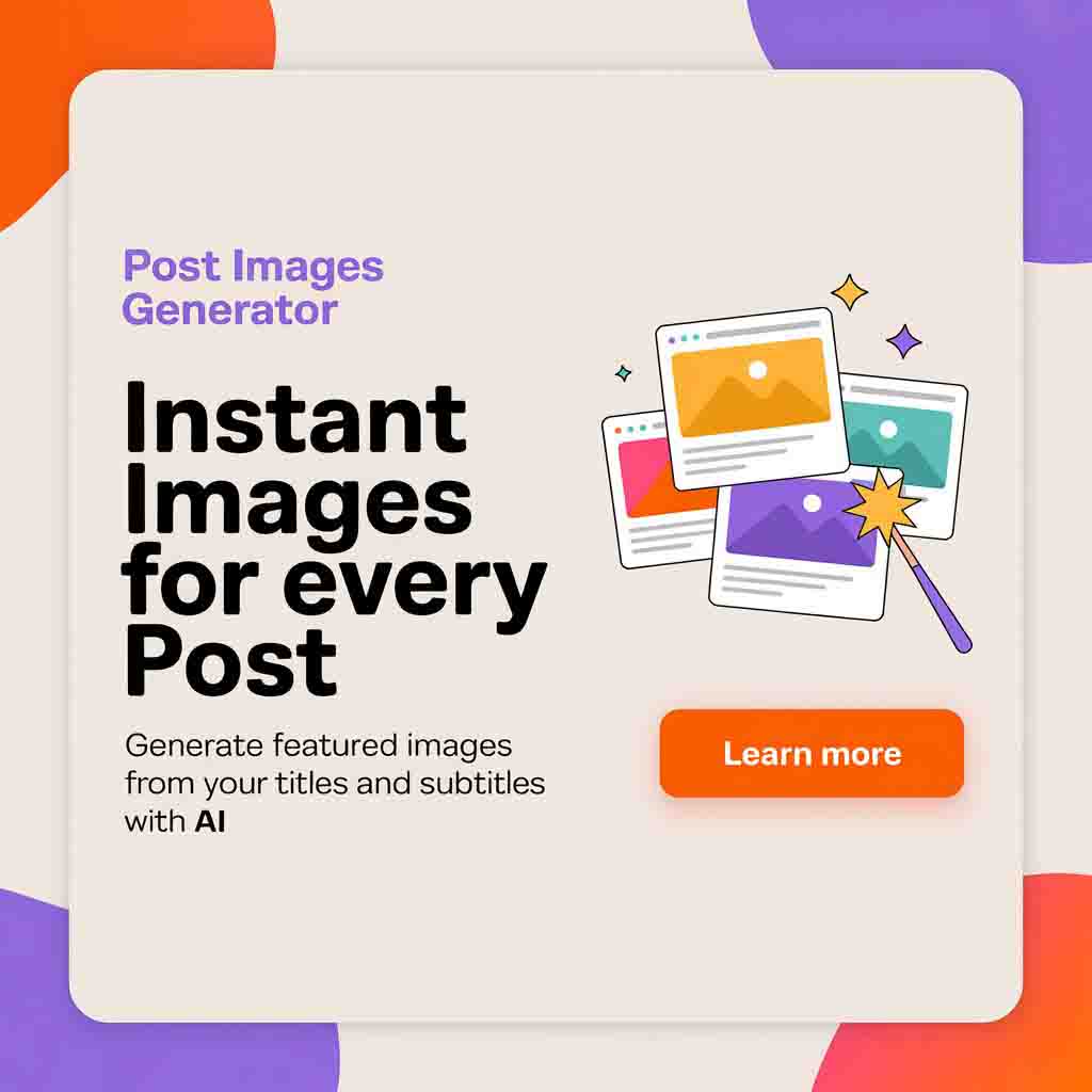 Post Images Generator - WordPress plugin - adv. banner
